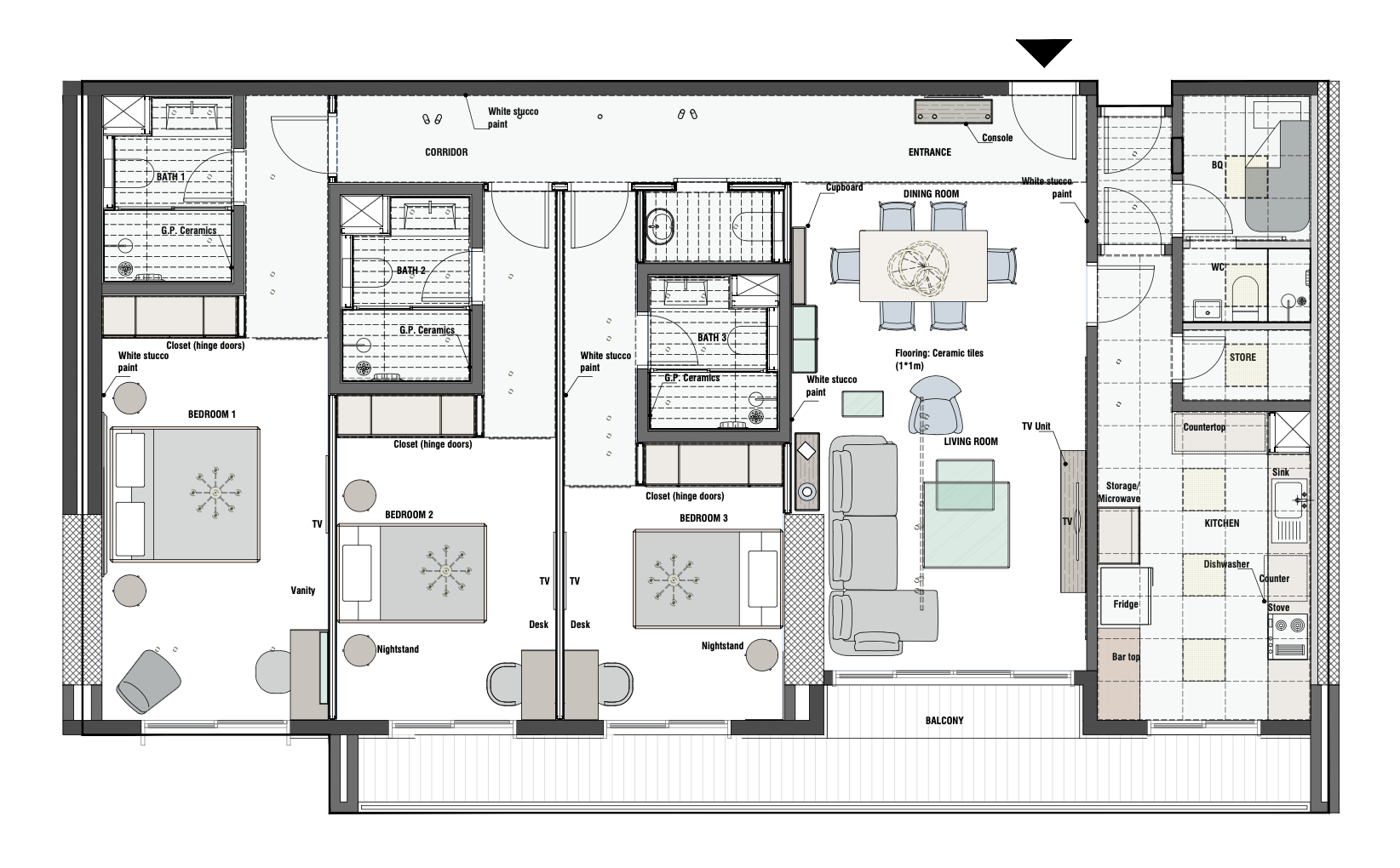 Unit C – 3 Bedroom Apartment